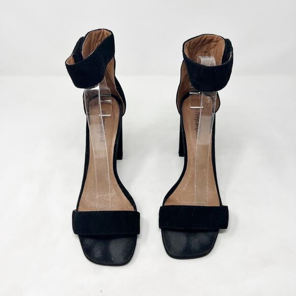 [Jeffrey Campbell] Black Holvey Suede Ankle Strap Chunky Block Heel Sandals Sz 9 - Picture 3 of 12